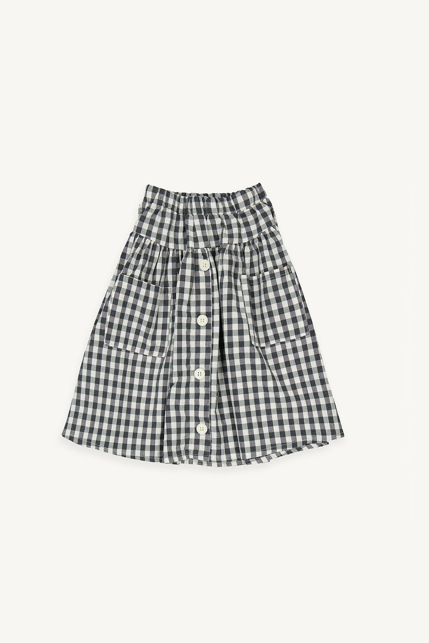 Mini Olive | Maxi Check Skirt, Light Blue