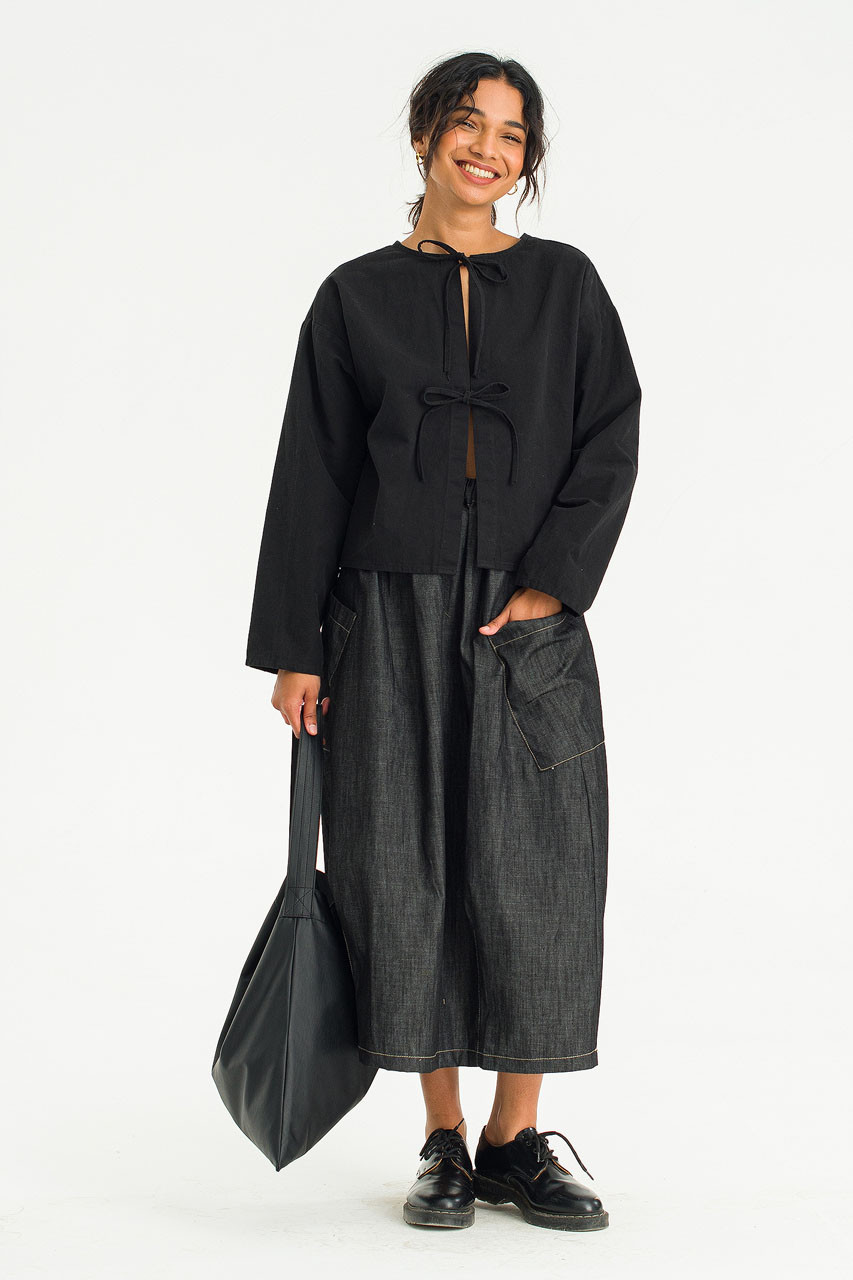 Two Way Ribbon Blouse, Black