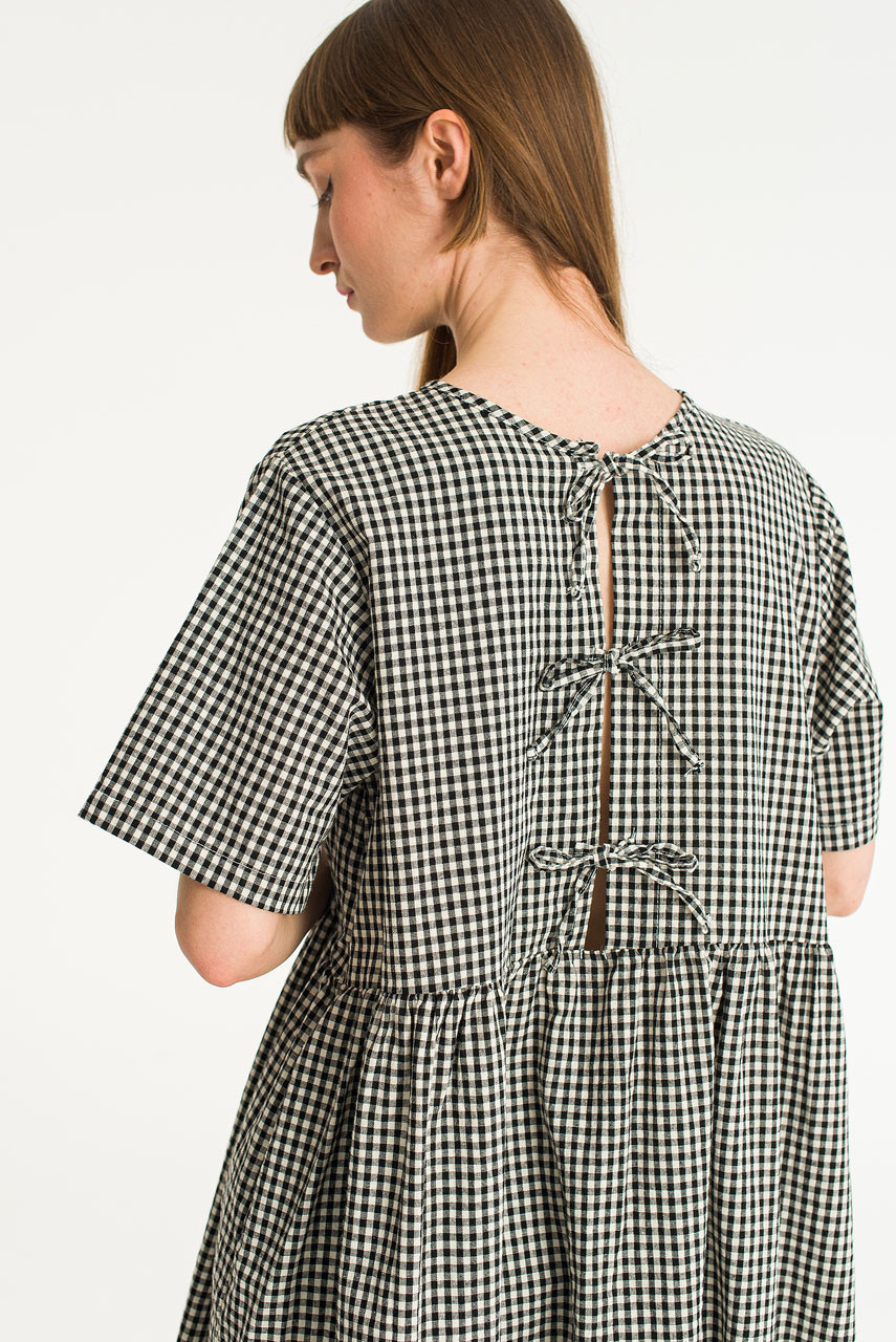 Sadie Ribbon Back Dress, Black