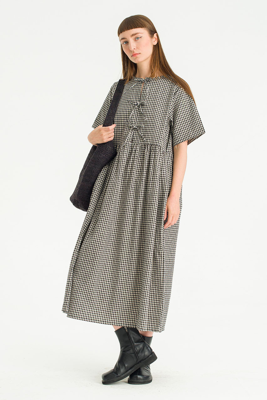 Sadie Ribbon Back Dress, Black