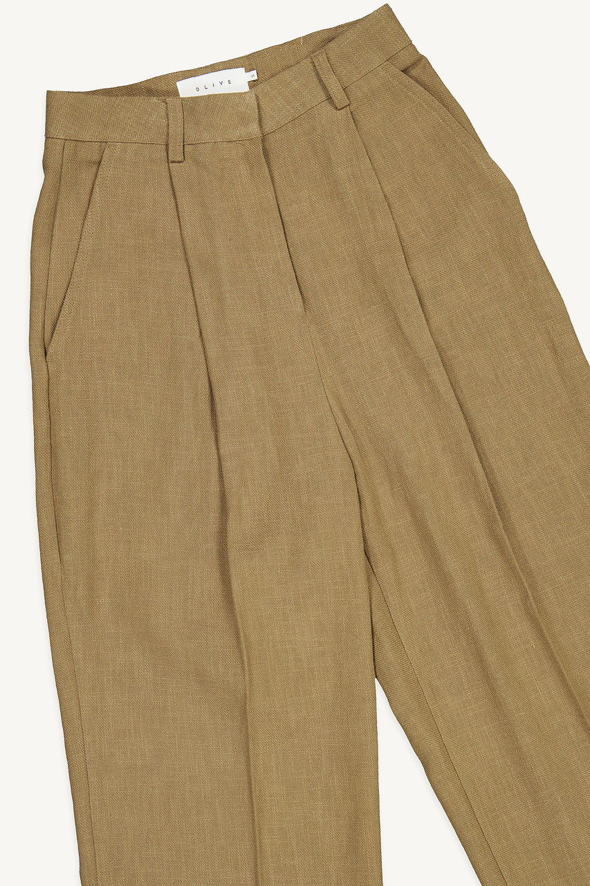 Hanako Linen Slacks, Brown