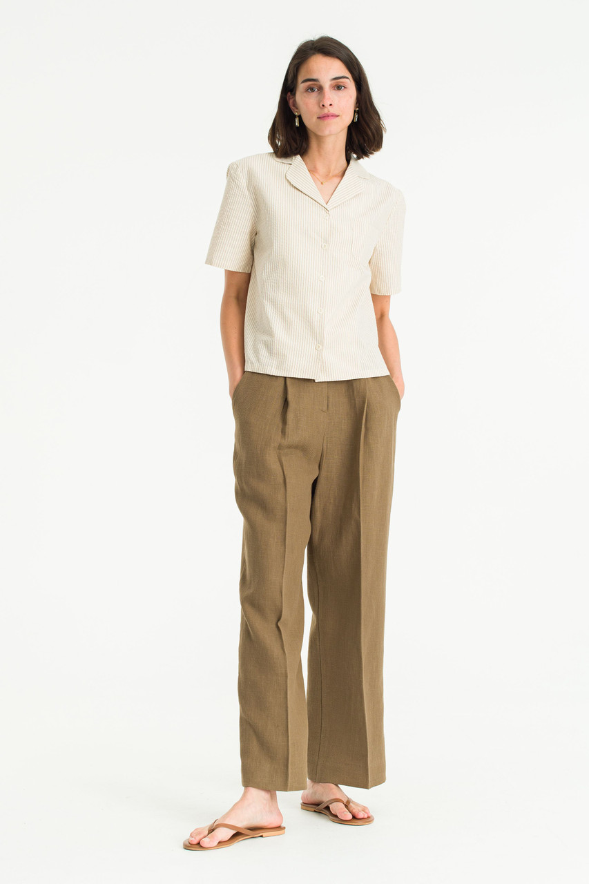 Hanako Linen Slacks, Brown