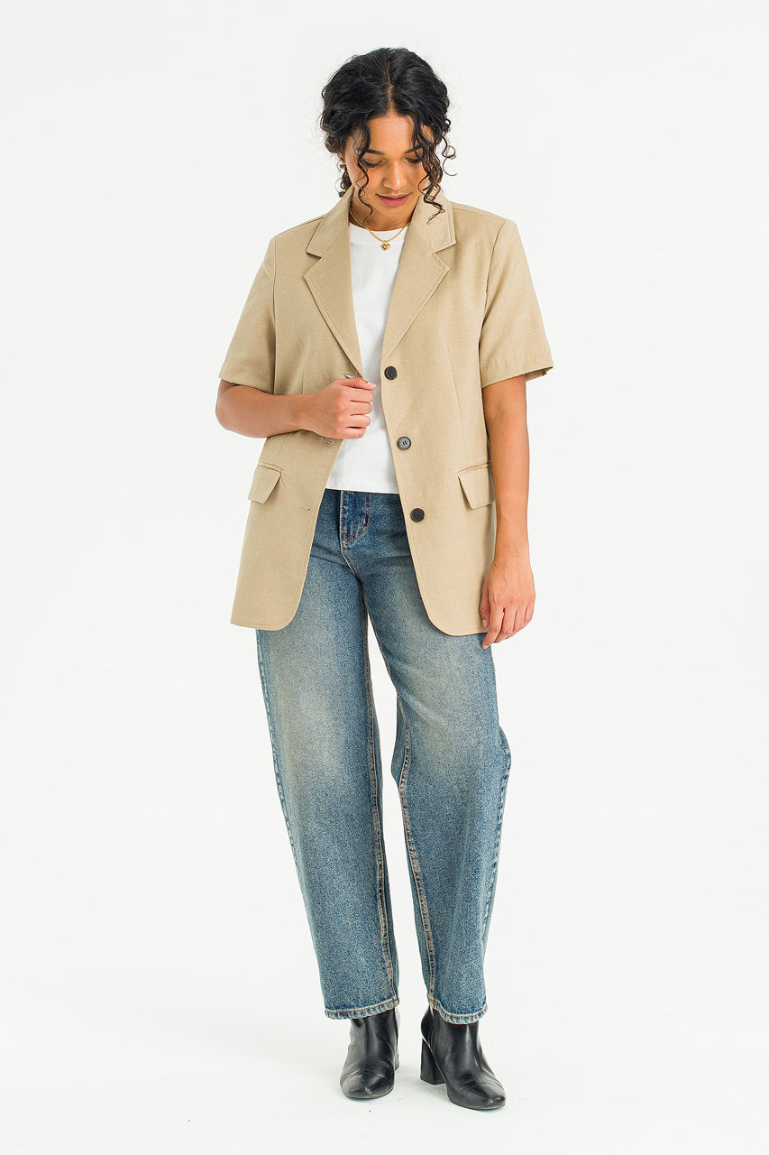 Muse Short Sleeve Jacket, Beige