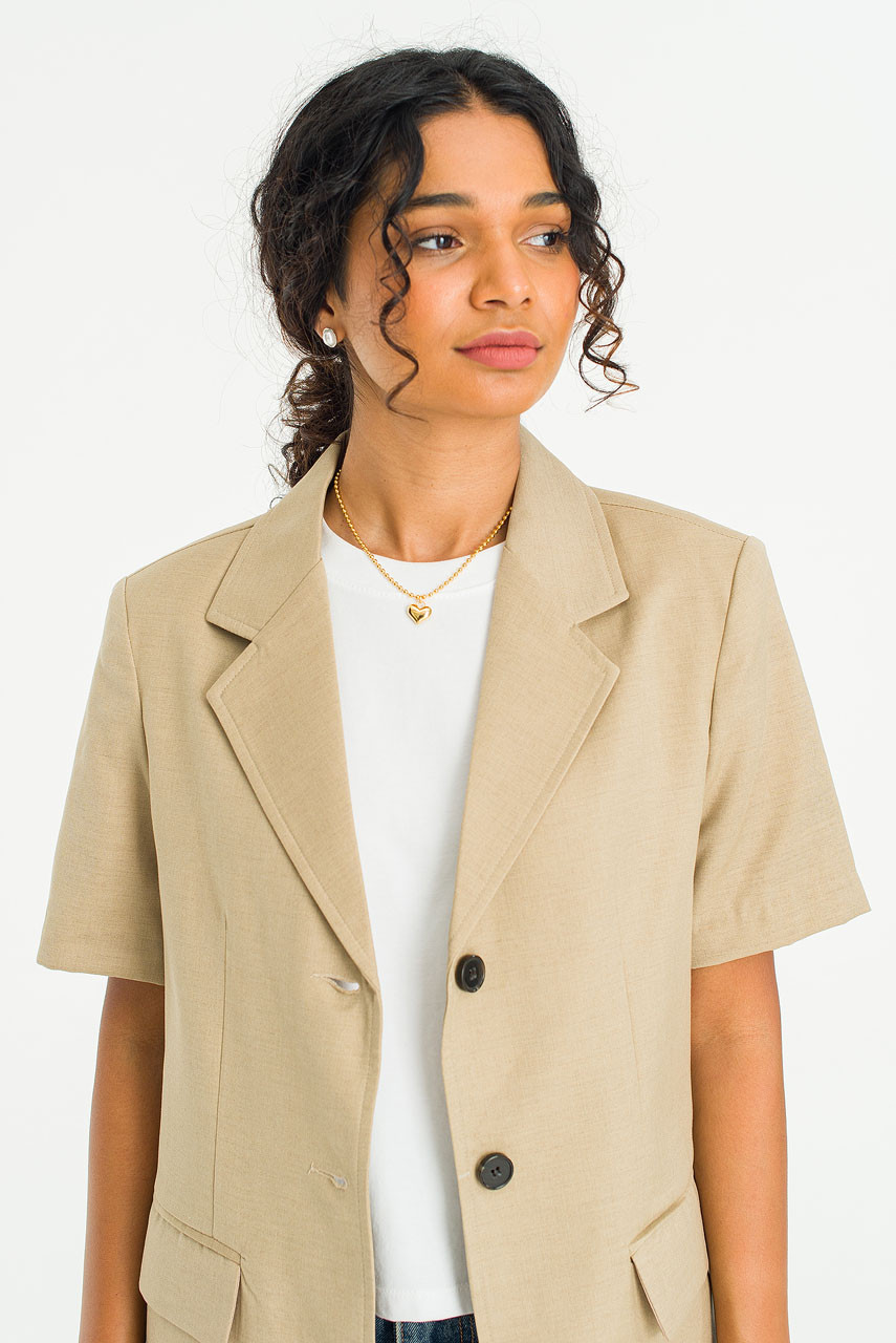 Muse Short Sleeve Jacket, Beige