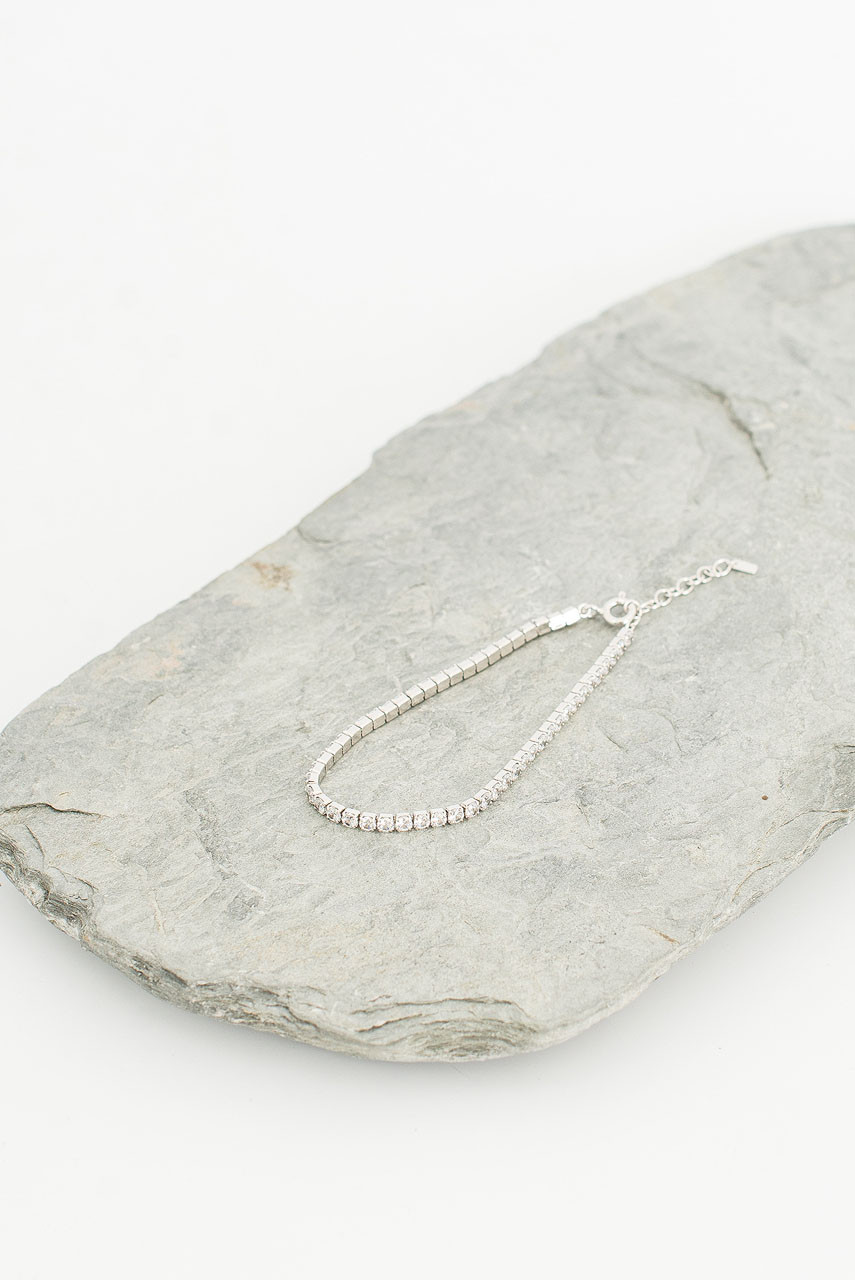 Crystal Line Bracelet, Sterling Silver