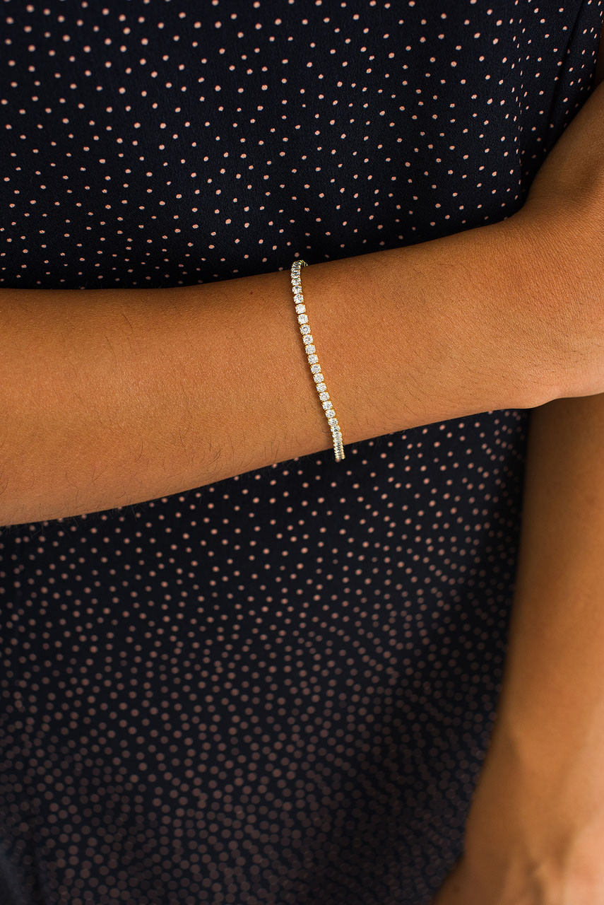 Crystal Line Bracelet, Sterling Silver