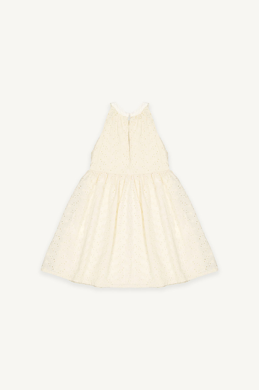 Mini Olive | Halter Neck Lace Dress, Cream