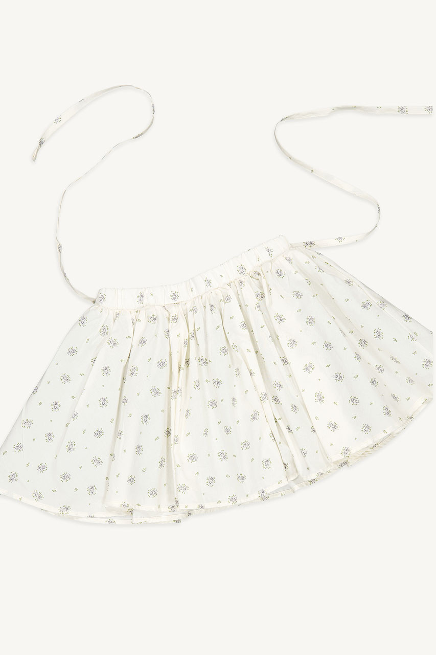 Mini Olive | Floral Pleated Skirt, Ivory