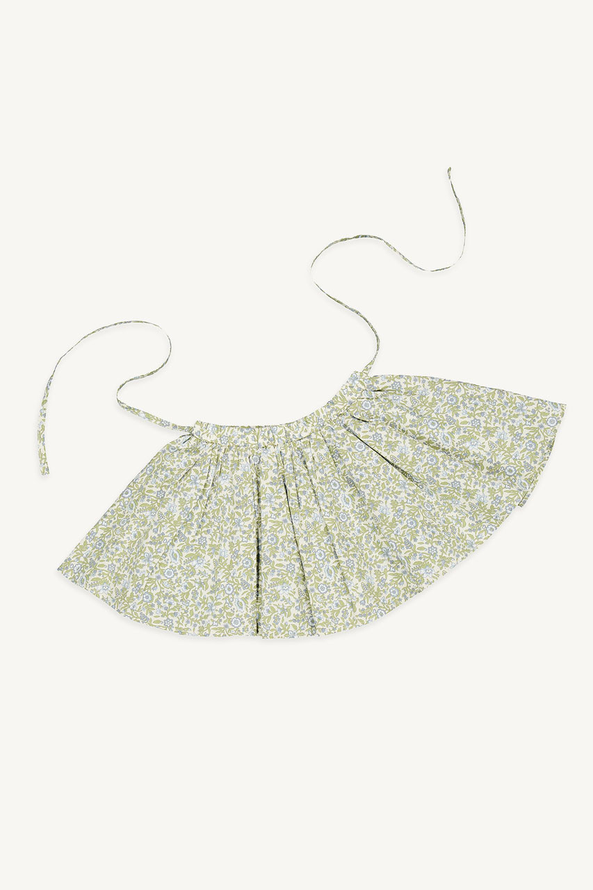 Mini Olive | Floral Pleated Skirt, Green