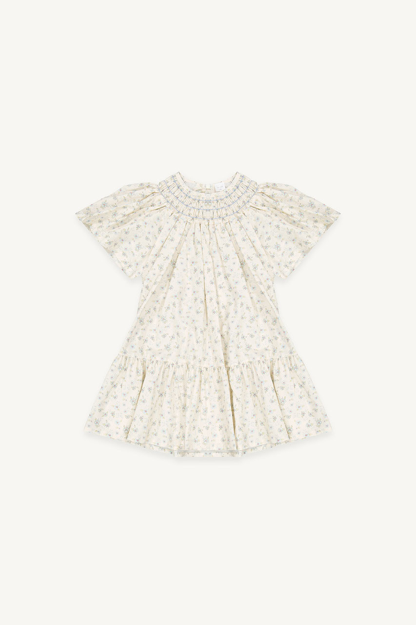Mini Olive | Jane Flower Dress, Blue