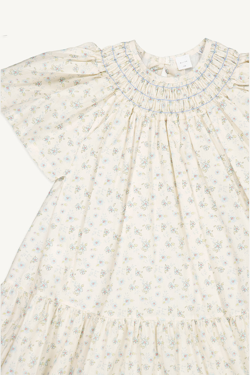 Mini Olive | Jane Flower Dress, Blue