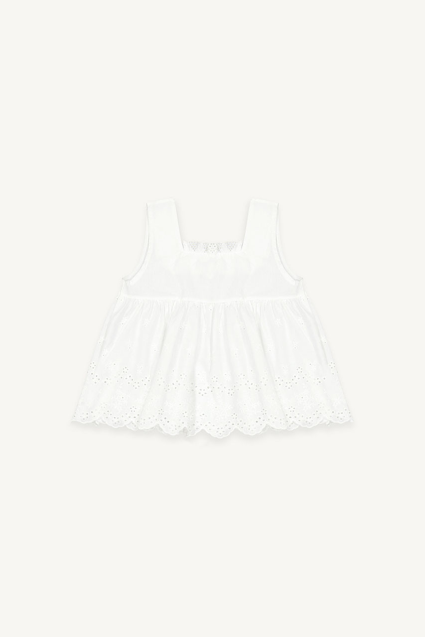 Mini Olive | Lace Sleveless Top, Ivory