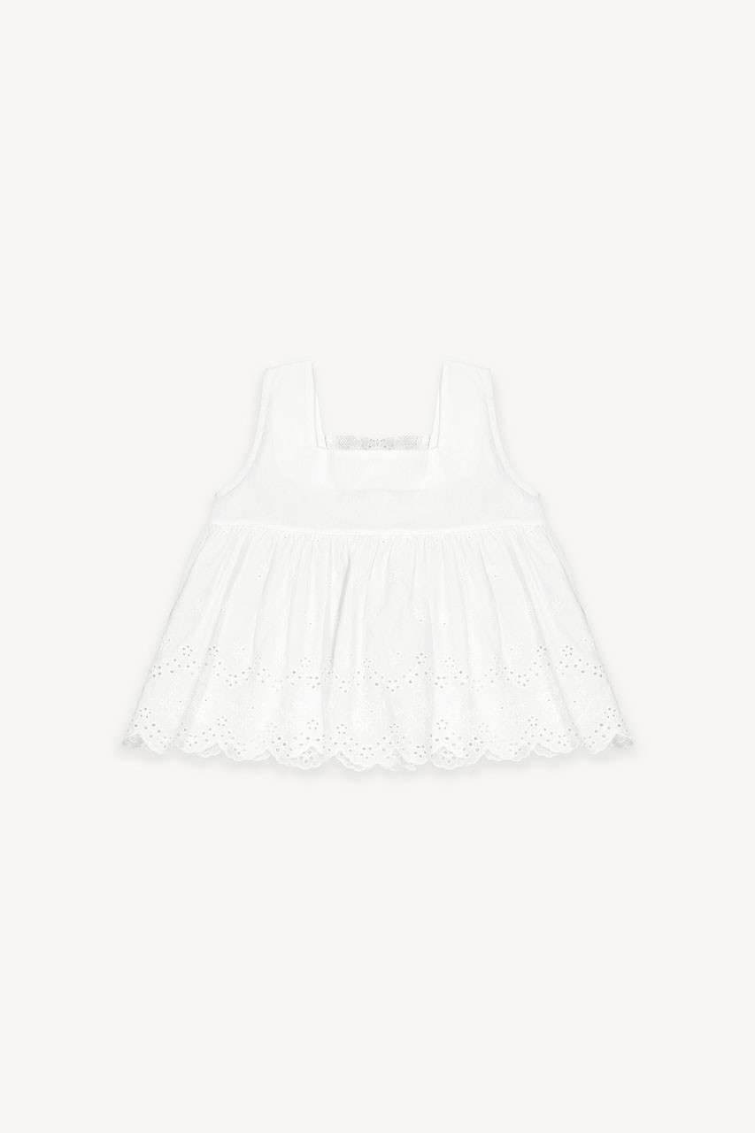 Mini Olive | Lace Sleveless Top, Ivory