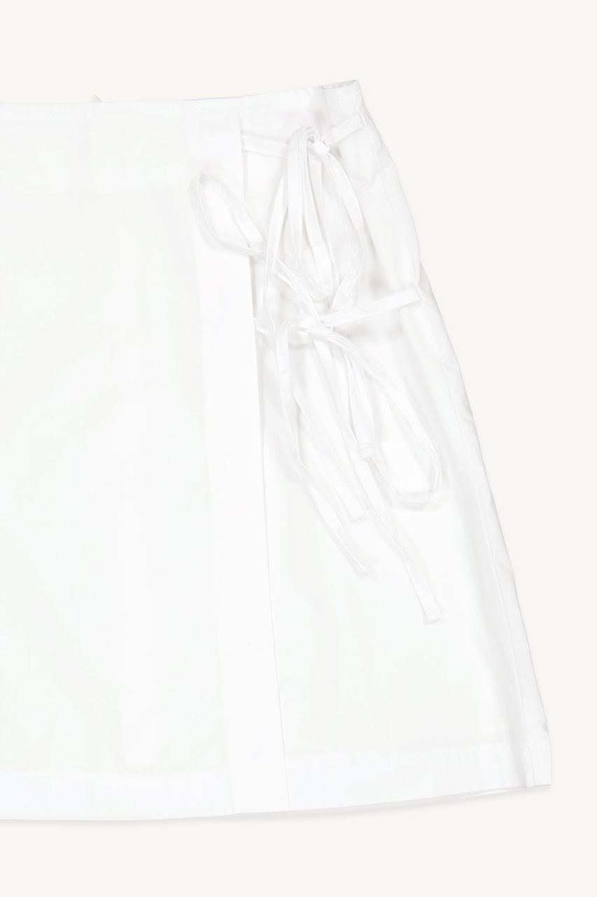 Ribbon Point Mini Skirt, Ivory