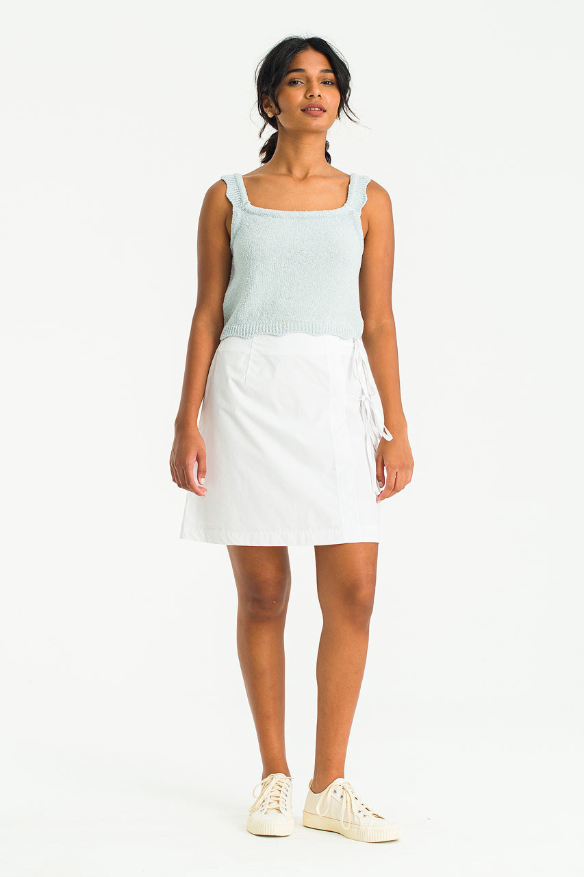 Ribbon Point Mini Skirt, Ivory