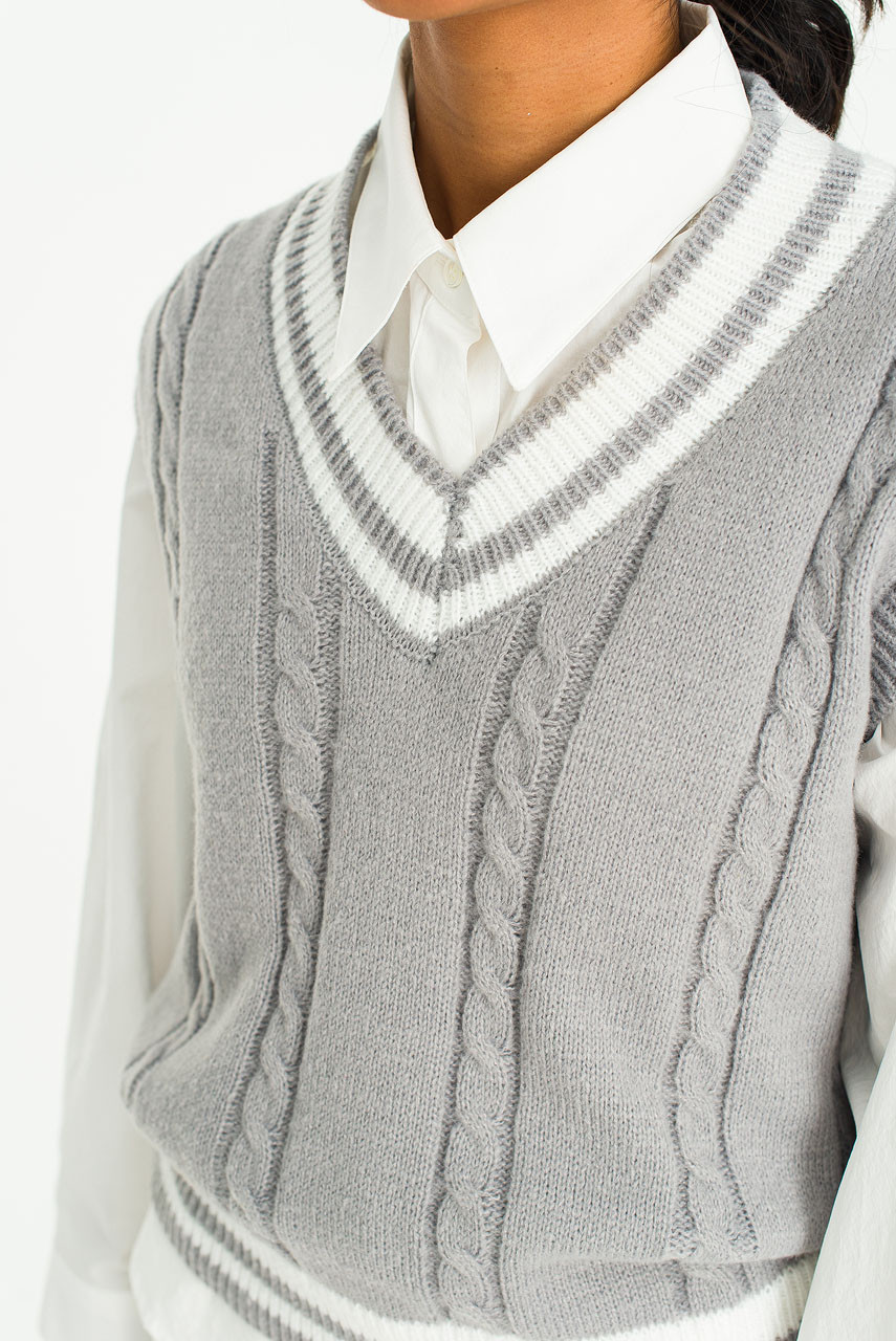 Kasa Contrast Vest, Grey