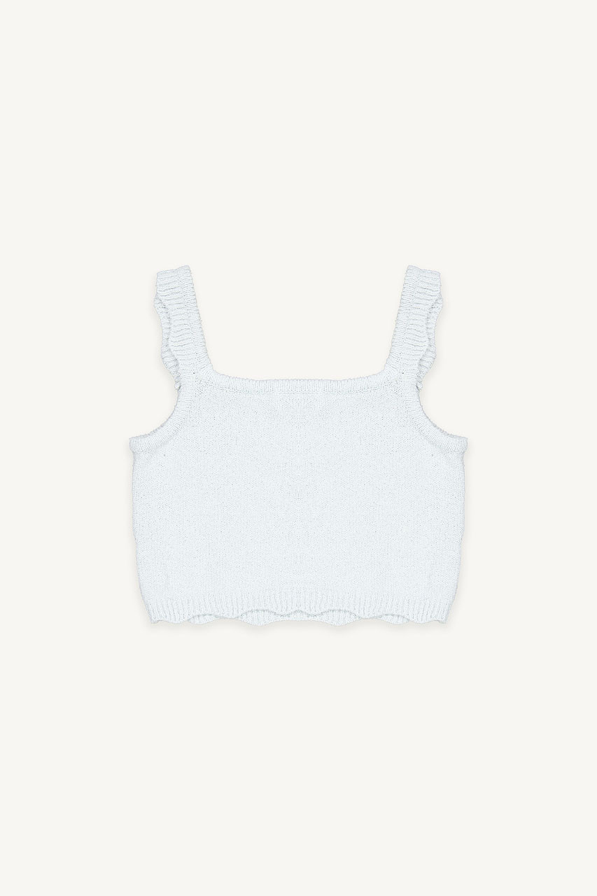 Kintted Crop Vest, Blue