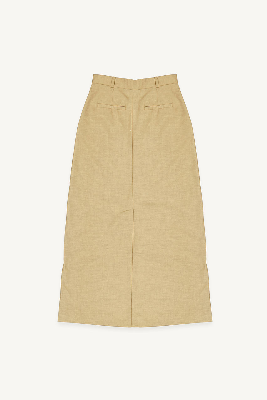Tailored Maxi Skirt, Beige