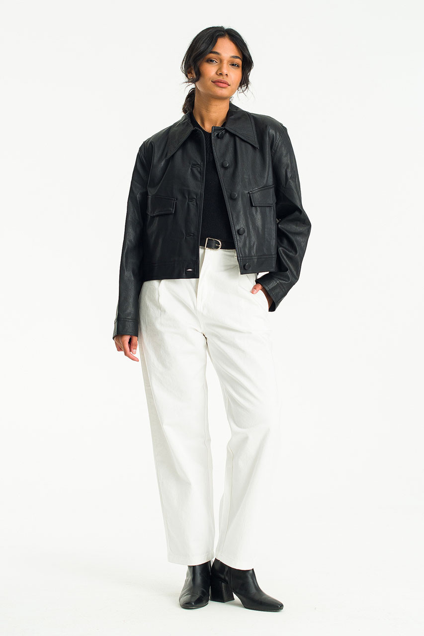 Momo Cotton Pintuck Pants, White