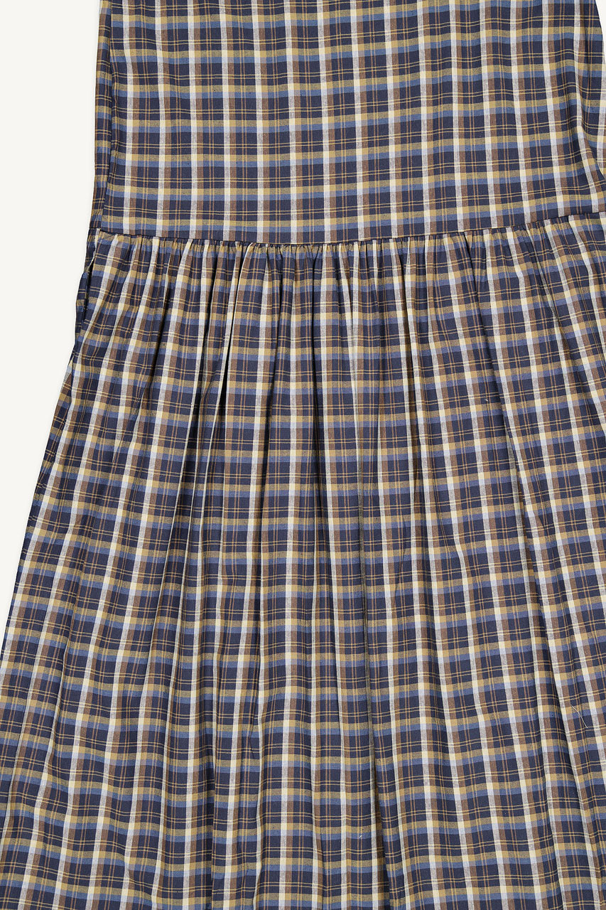 Momo Check Pinafore Dress, Navy
