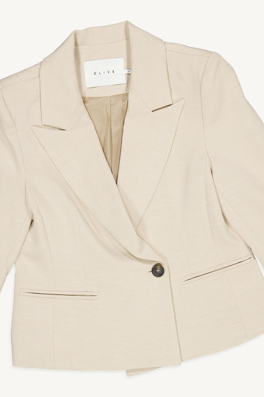 Mya Crop Jacket, Beige