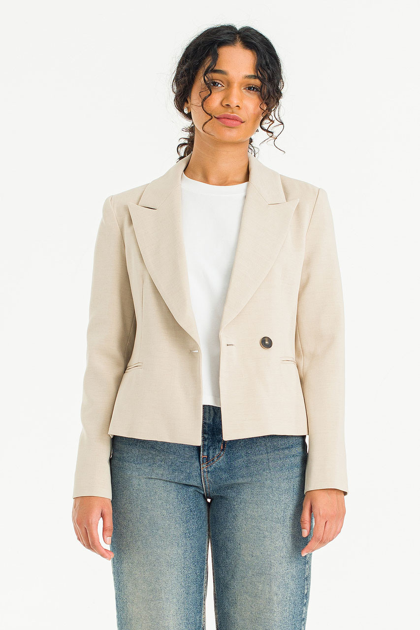 Mya Crop Jacket, Beige