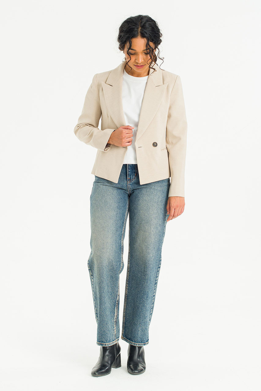 Mya Crop Jacket, Beige