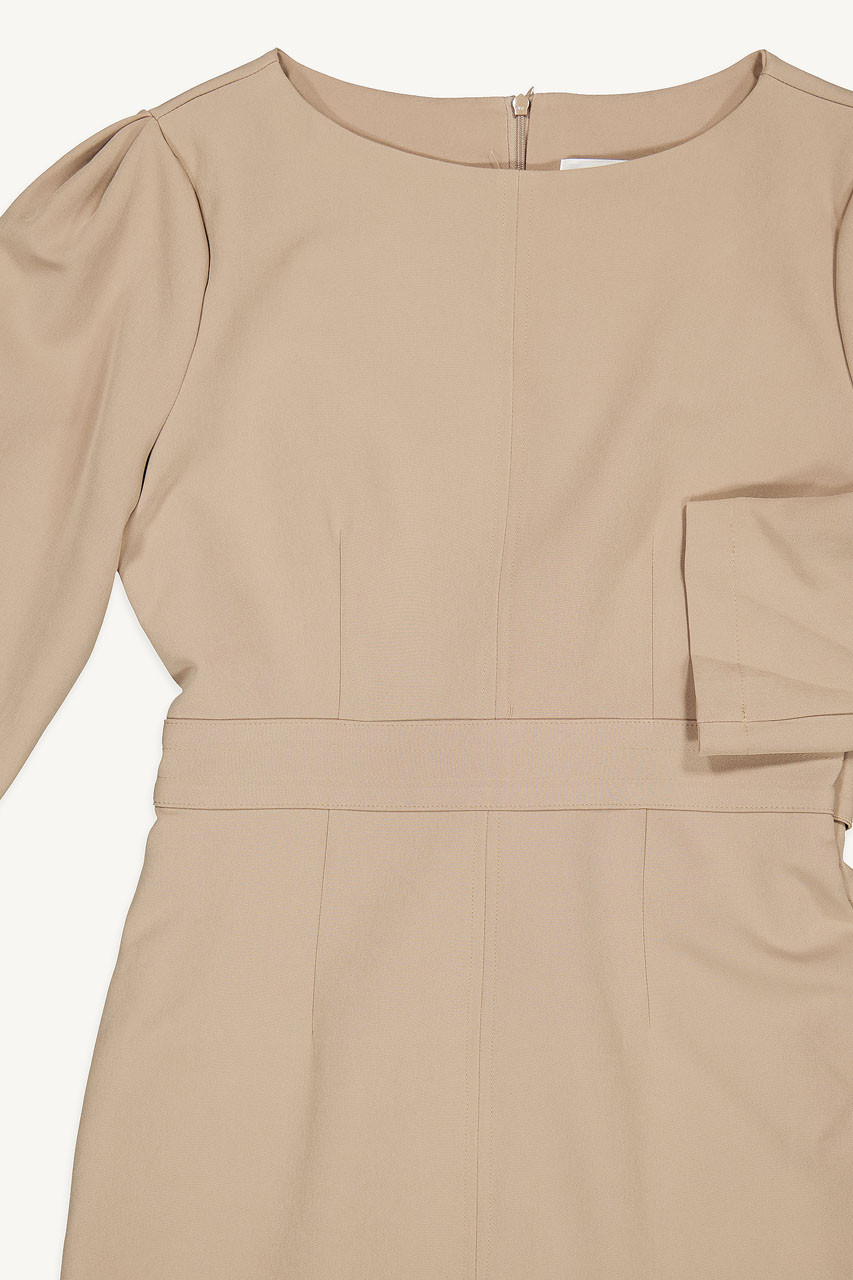 Roana Stitch Detail Dress, Beige