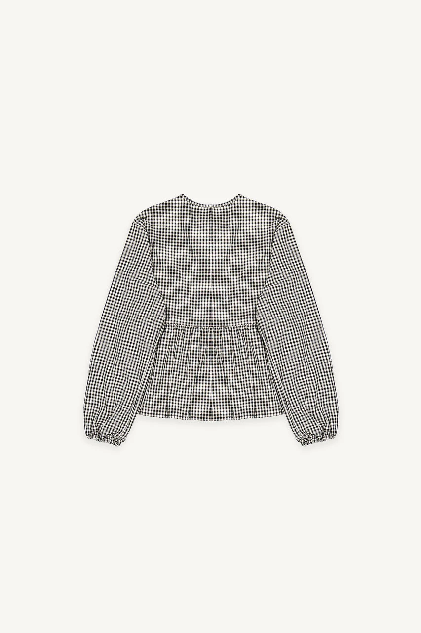 Takako Ribbon Blouse, Gingham