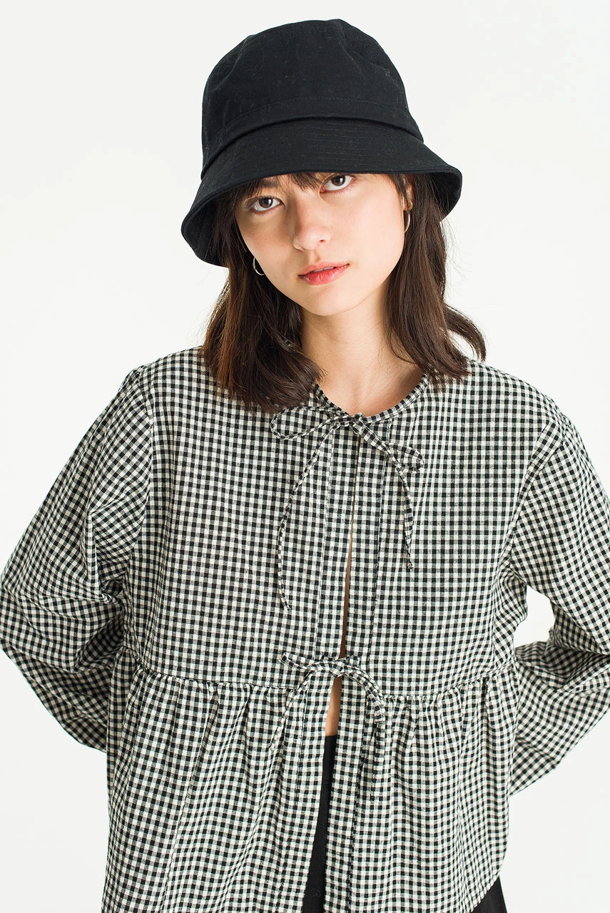Takako Ribbon Blouse, Gingham