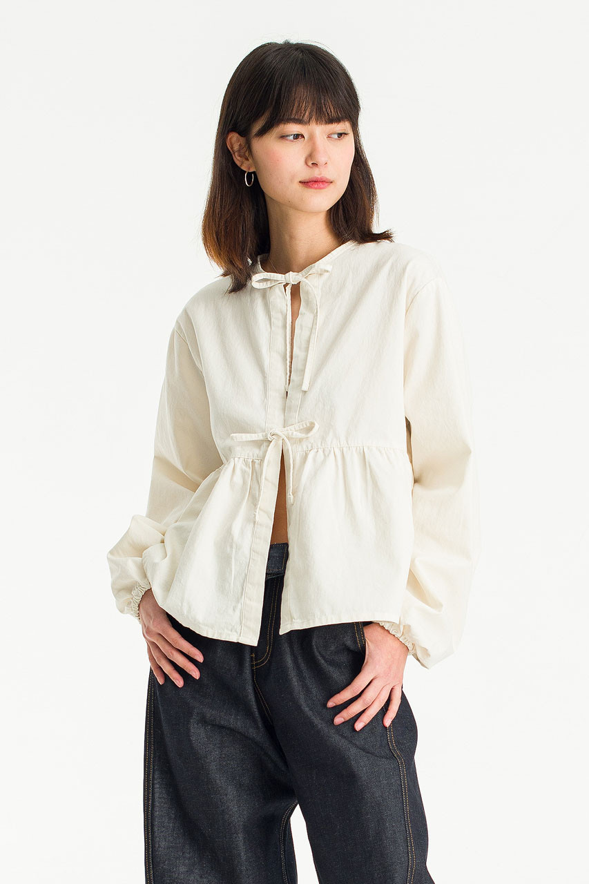 Takako Ribbon Blouse, Ivory