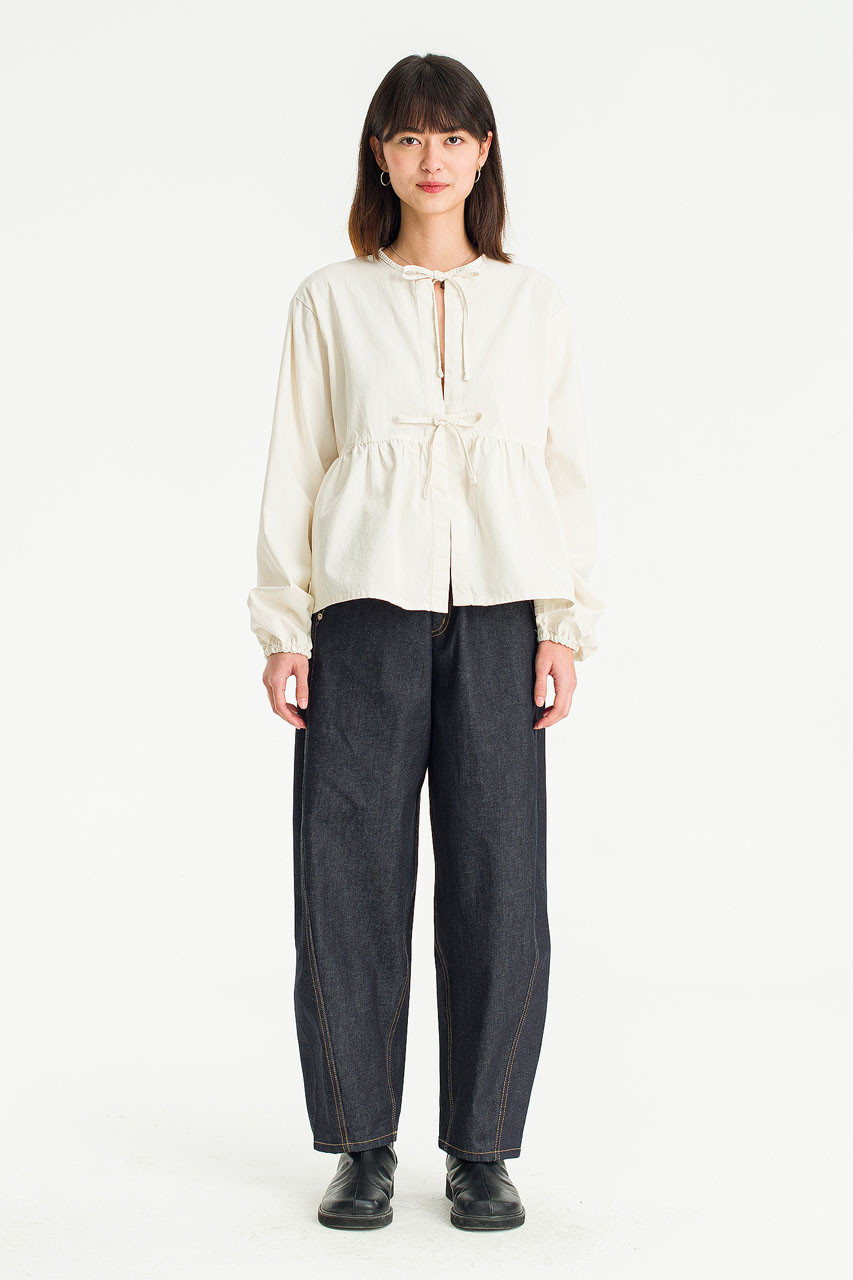 Takako Ribbon Blouse, Ivory