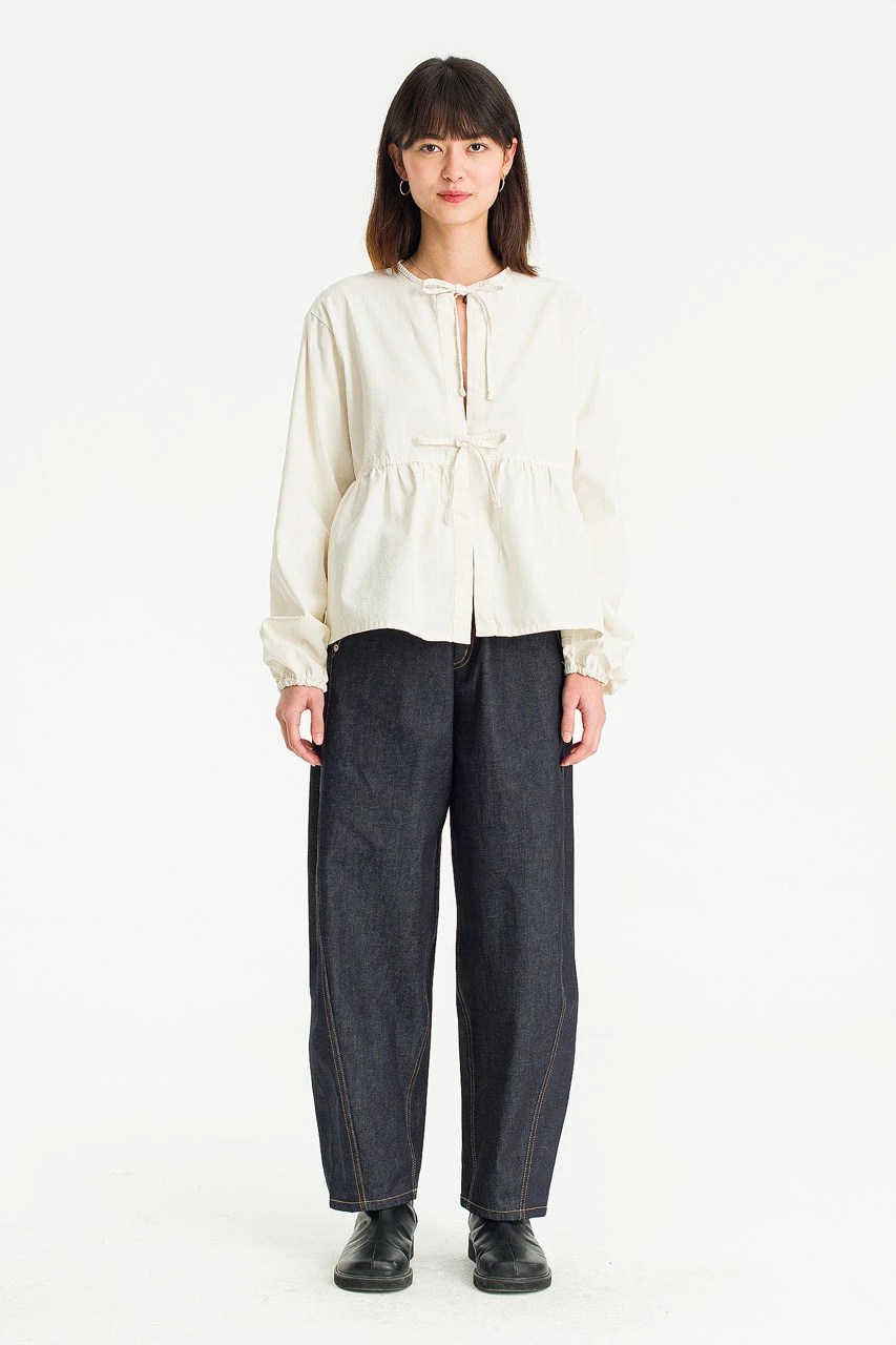 Takako Ribbon Blouse, Ivory