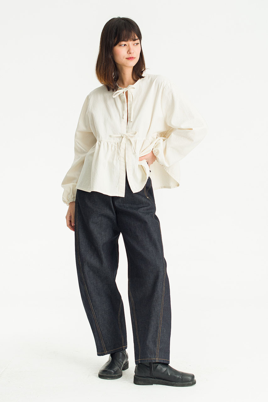 Takako Ribbon Blouse, Ivory
