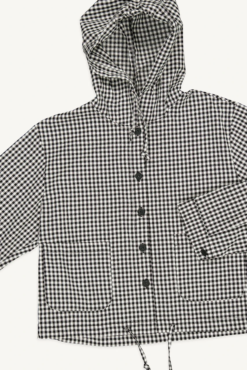 Maple Gingham Hood, Black