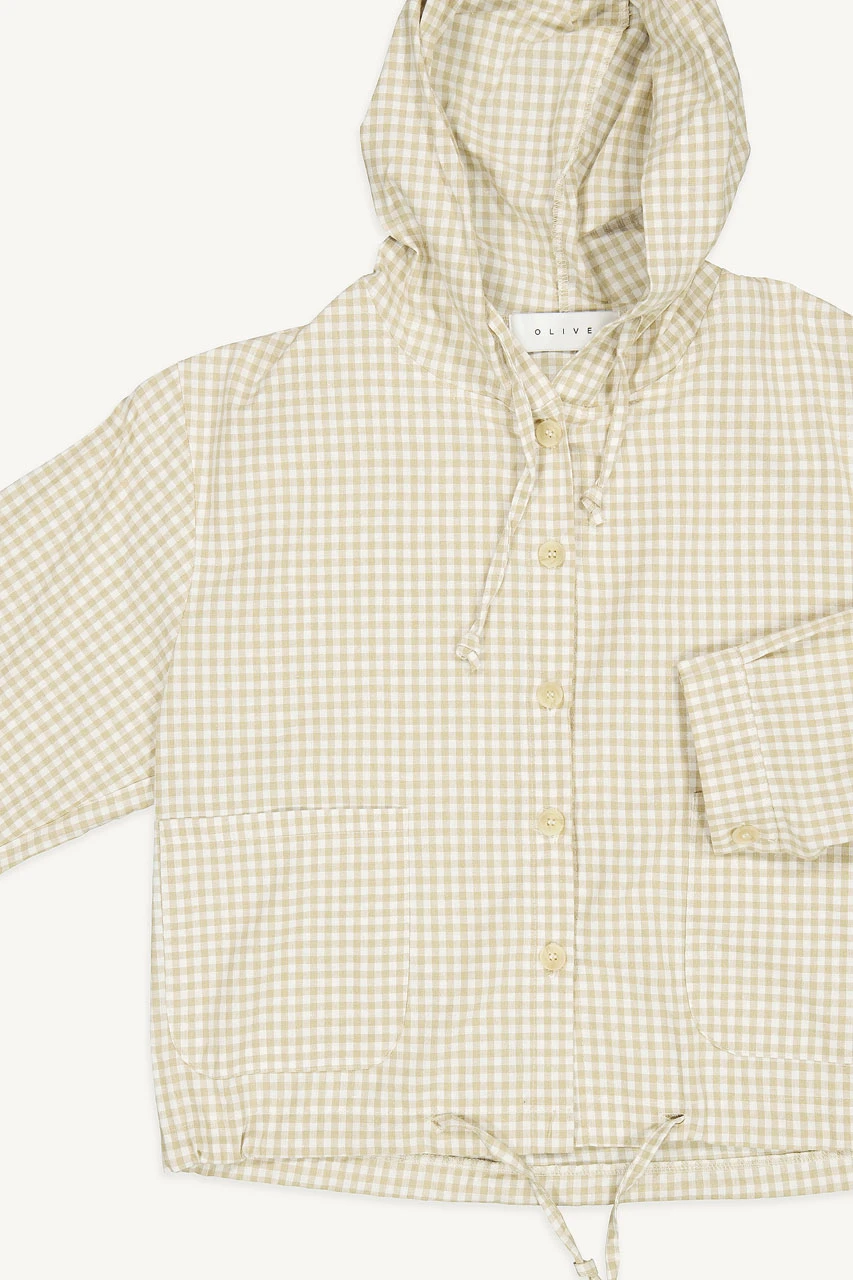Maple Gingham Hood, Beige