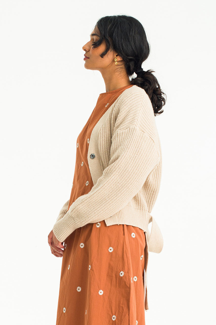 Hikiri Belted Cardigan, Beige