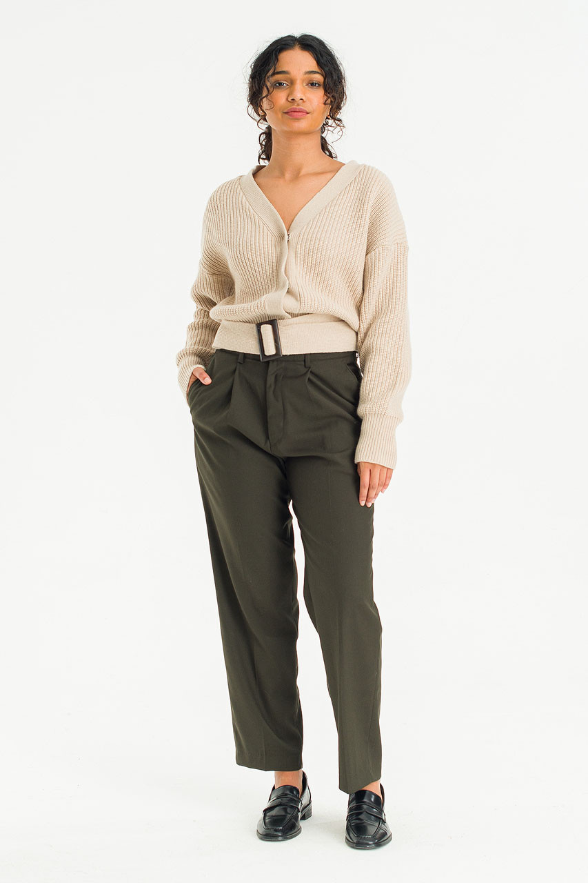 Hikiri Belted Cardigan, Beige