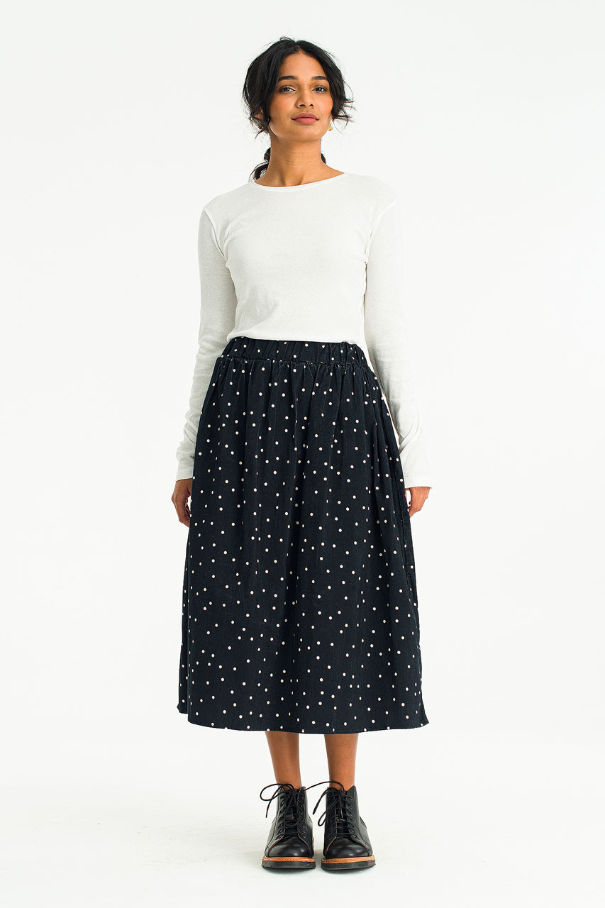 Poppy Polka Dot Skirt, Black