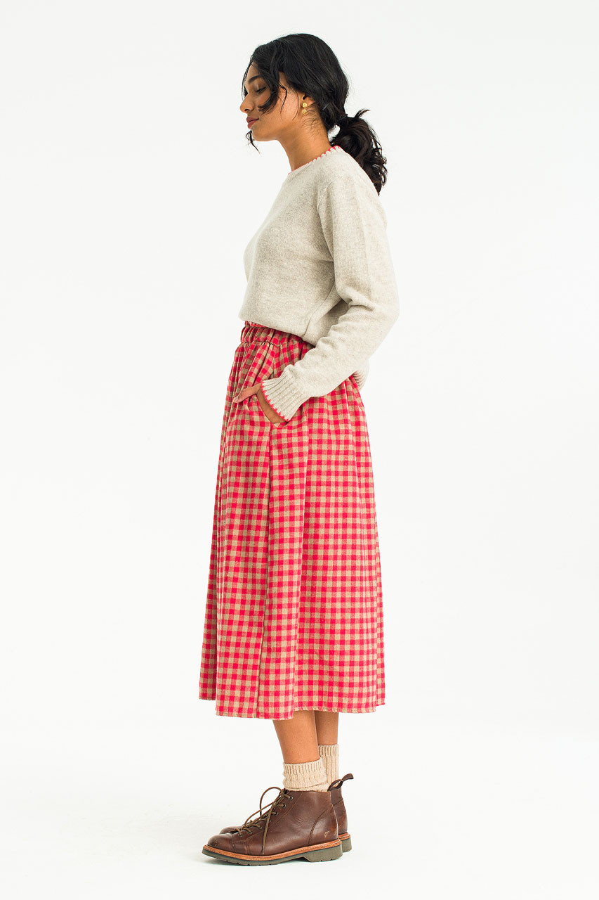 Tessa Gingham Skirt, Red