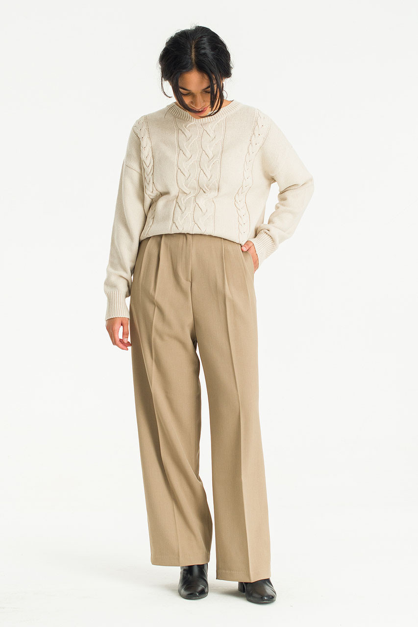 Yui Tuck Slacks, Beige