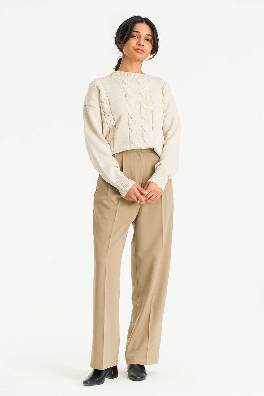 Yui Tuck Slacks, Beige