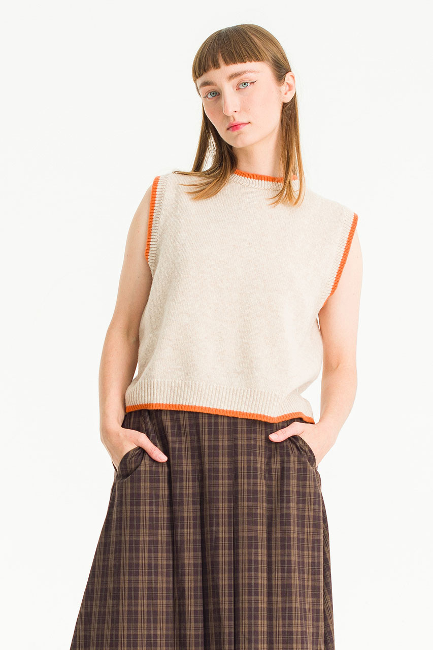 Ora Contrast Vest, Beige