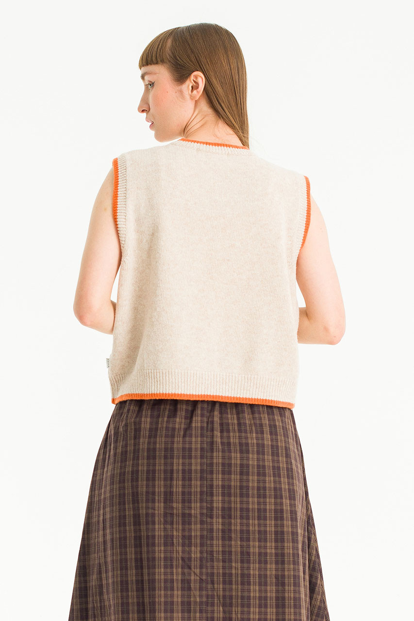 Ora Contrast Vest, Beige