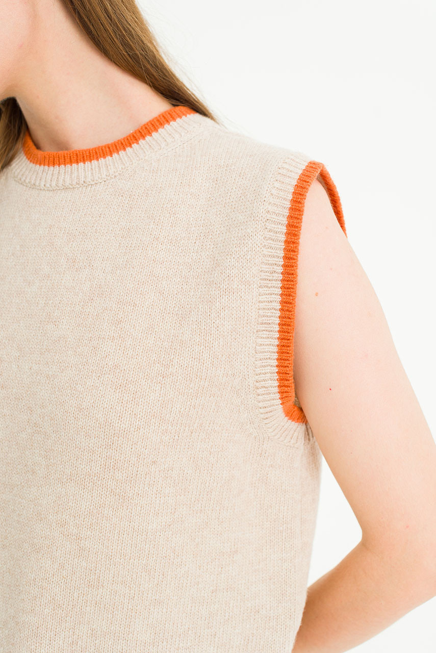 Ora Contrast Vest, Beige