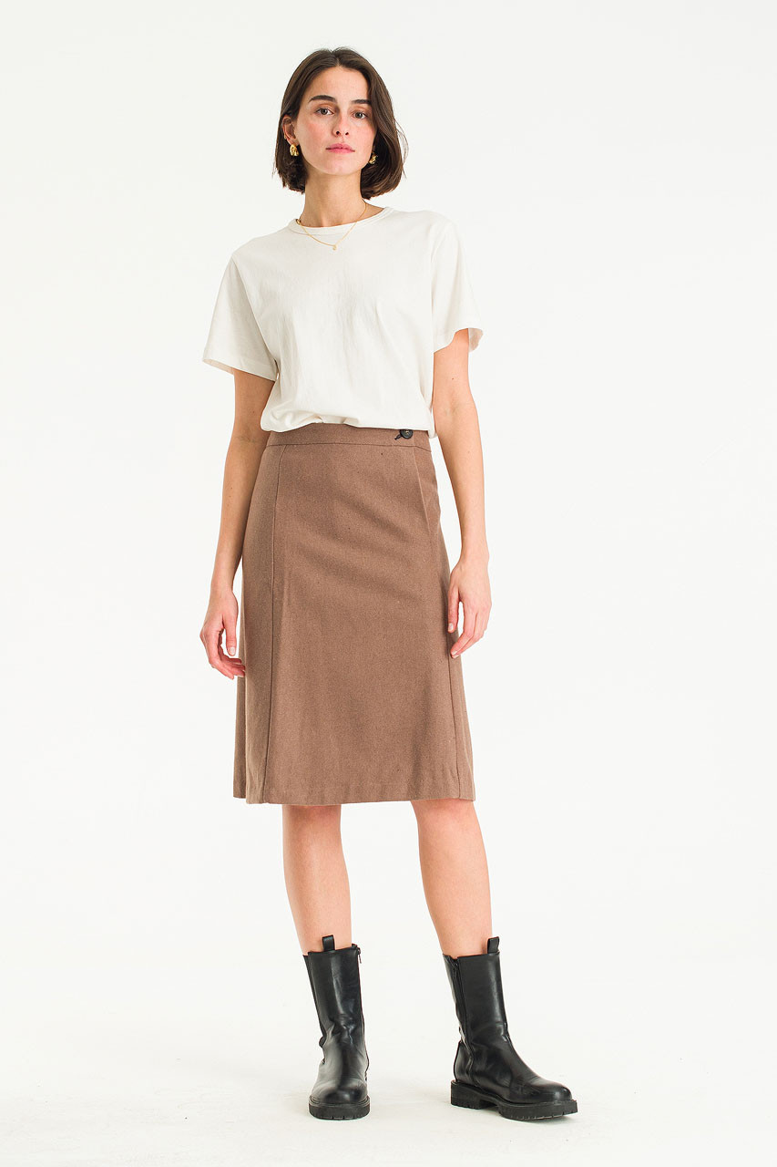 Dona Mid Length Skirt, Beige