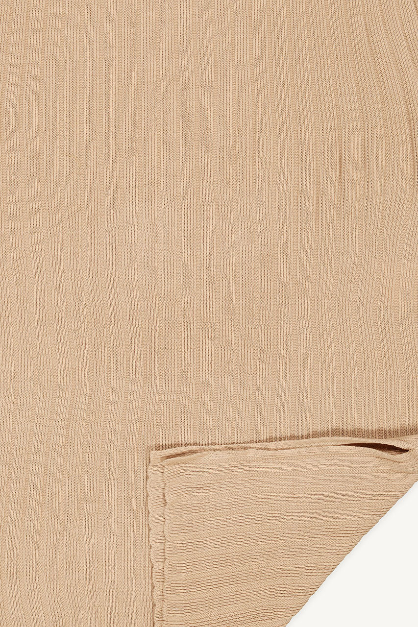 Ribbed Knit Dress, Beige