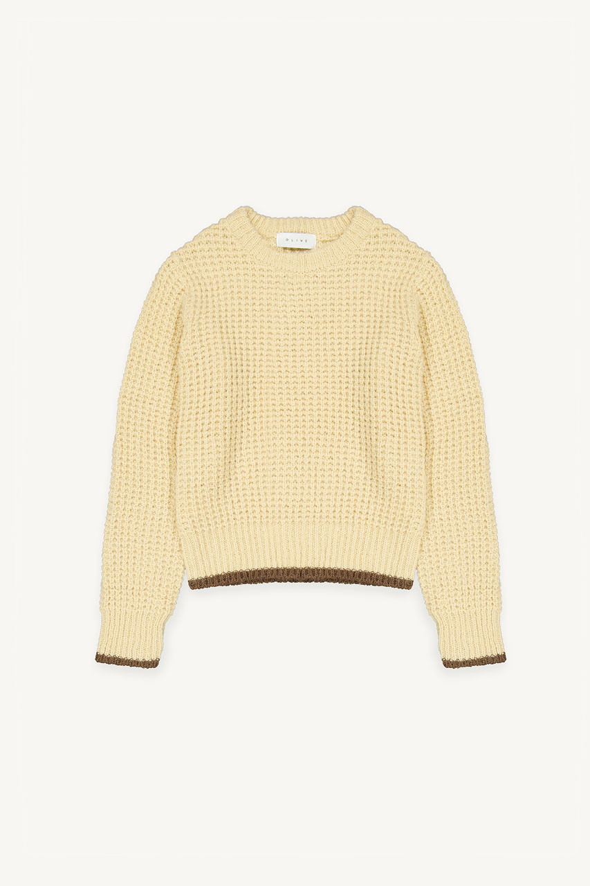 Napa Waffle Contrast Jumper, Chamomile