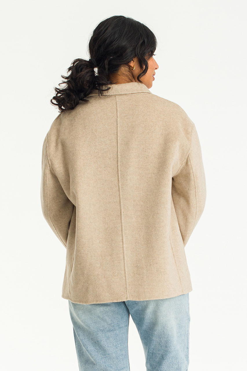 Jay Herringbone Seamless Jacket, Beige
