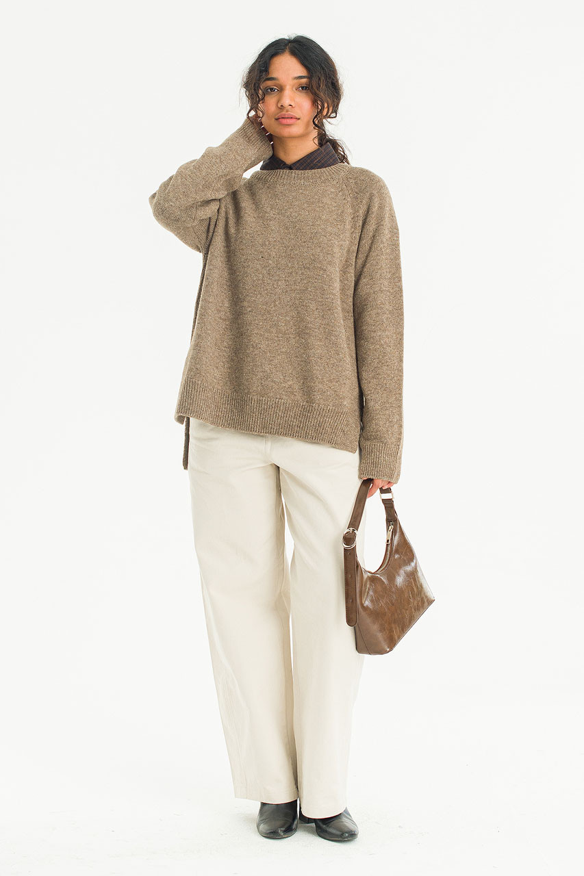 Buckle Shoulder Bag, Brown